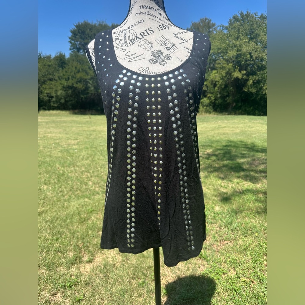 Rock 47 by Wrangler Super cute and Elegant Black Studded Tank Top